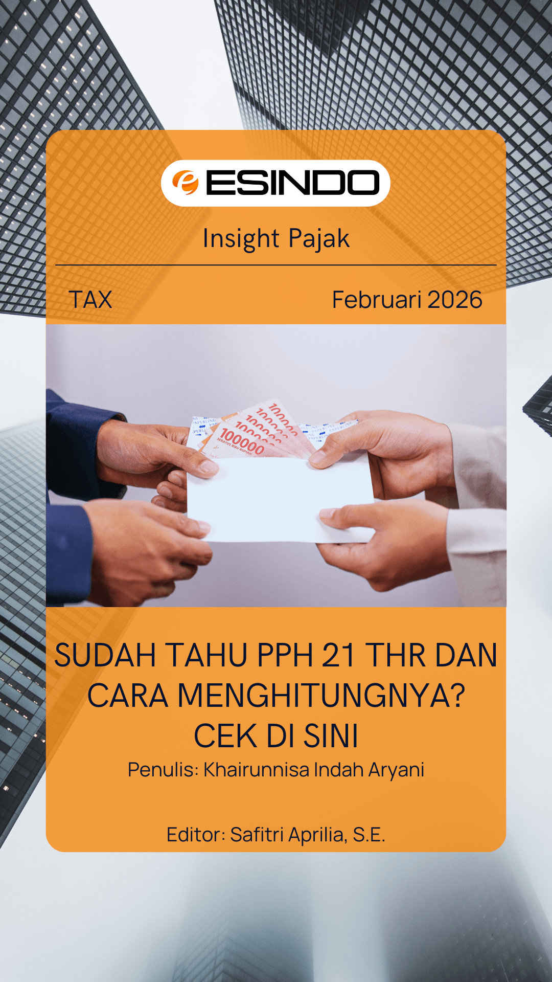 Cara Hitung PPh 21 THR