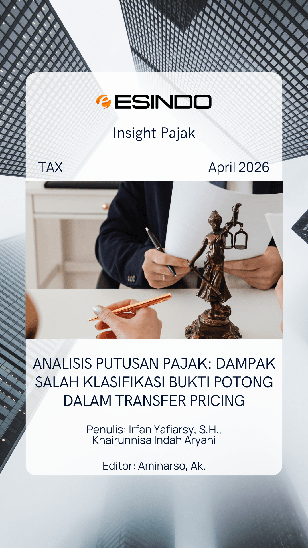 cover artikel Analisis Putusan Pajak Dampak Salah Klasifikasi Bukti Potong dalam Transfer Pricing