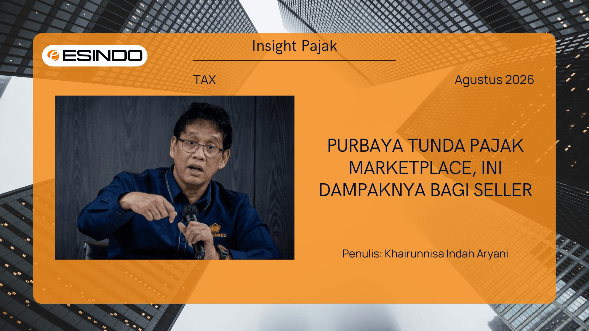 **Text alt:** Ilustrasi penundaan pajak marketplace oleh Purbaya dan dampaknya bagi seller online.