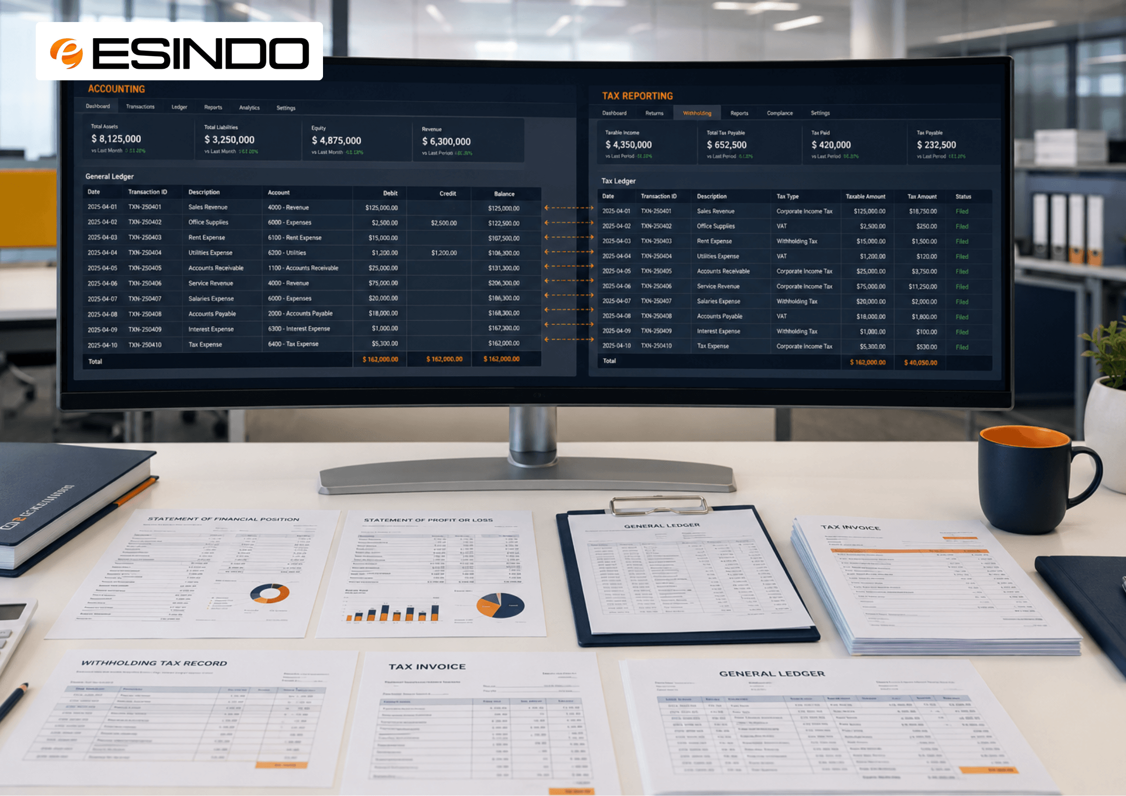 Data accounting dan perpajakan dibandingkan untuk memastikan angka perusahaan tetap selaras.